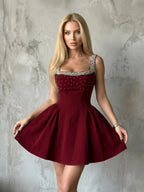 Glitter Mesh Mini Dress with Tiered Ruffles Homecoming Dresses