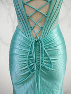 Playful Ice Blue Glitter Corset Short Homecoming Dresses Mini Dress