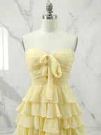Chiffon A Line Tiered Short Homecoming Dress with Ruffles