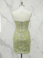 Sweetheart Floral Lace Appliqué Corset Short Homecoming Dresses