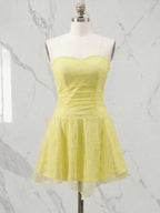 Strapless Sweetheart Embroidered Lace Homecoming Dress