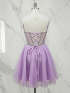 Sweetheart Beaded Tulle Short Homecoming Dress