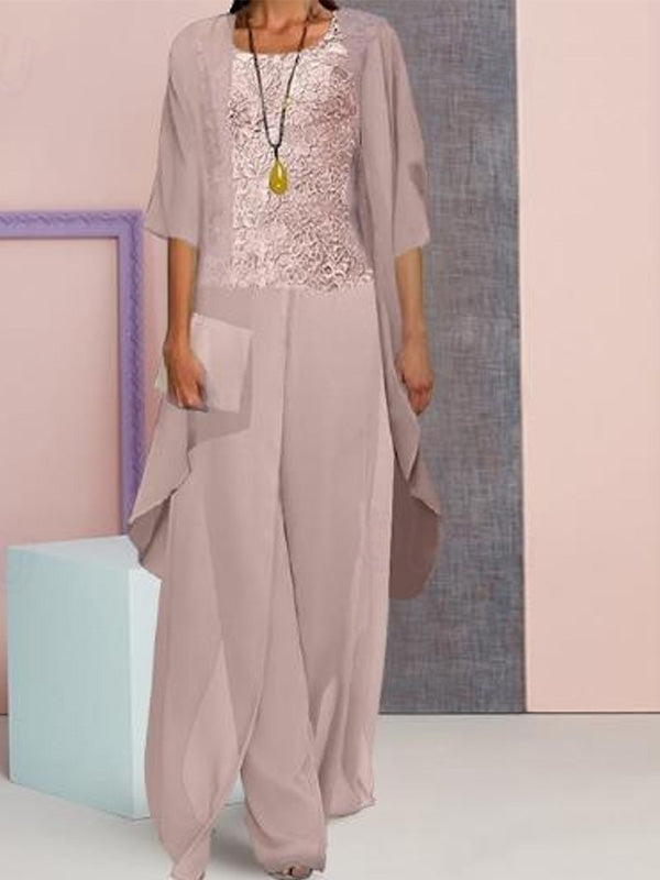 Chiffon Hosenanzüge für die Brautmutter mit Jacke