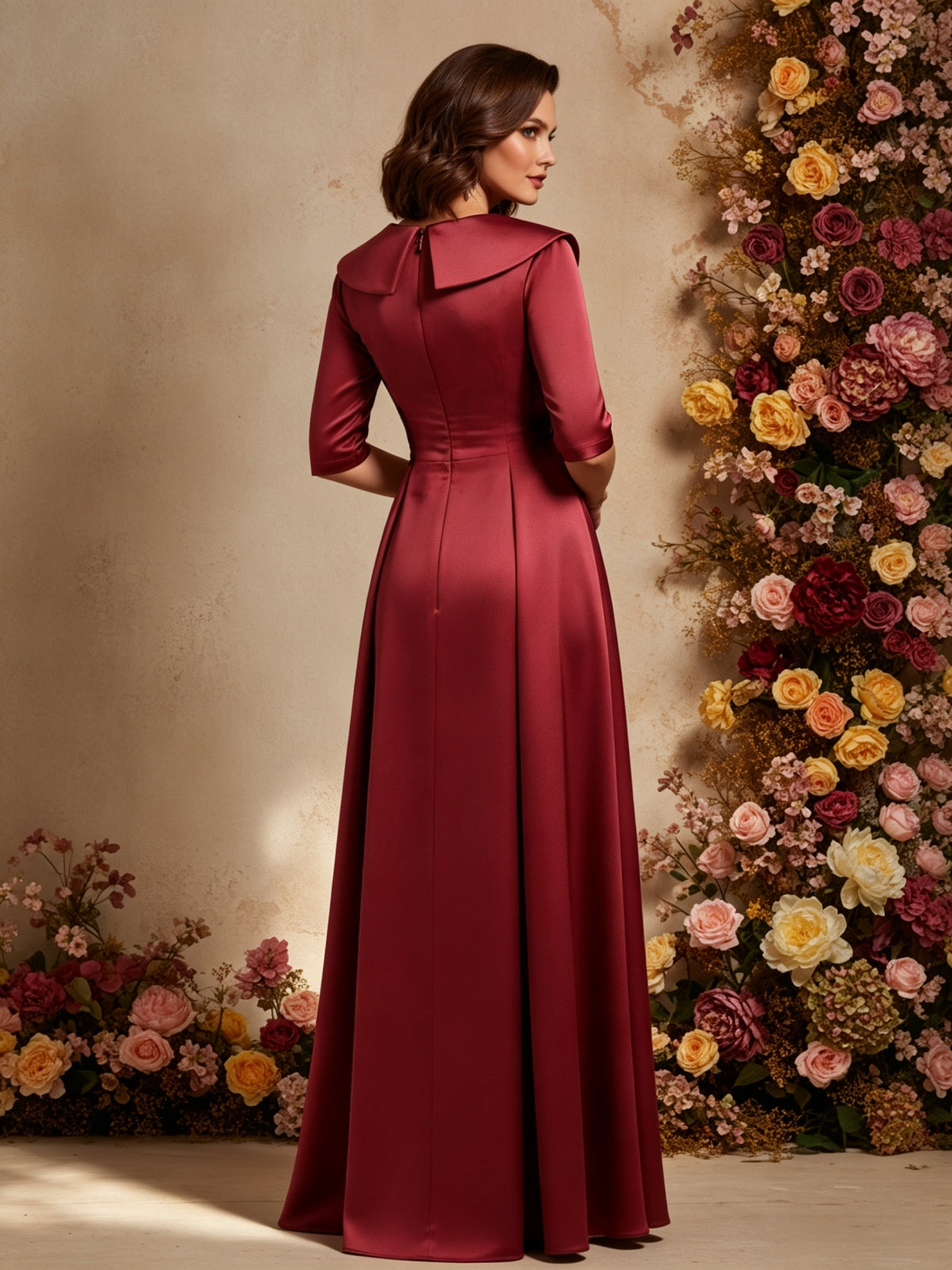 Sophisticated Embroidered V-Neck A-Line Formal Gown